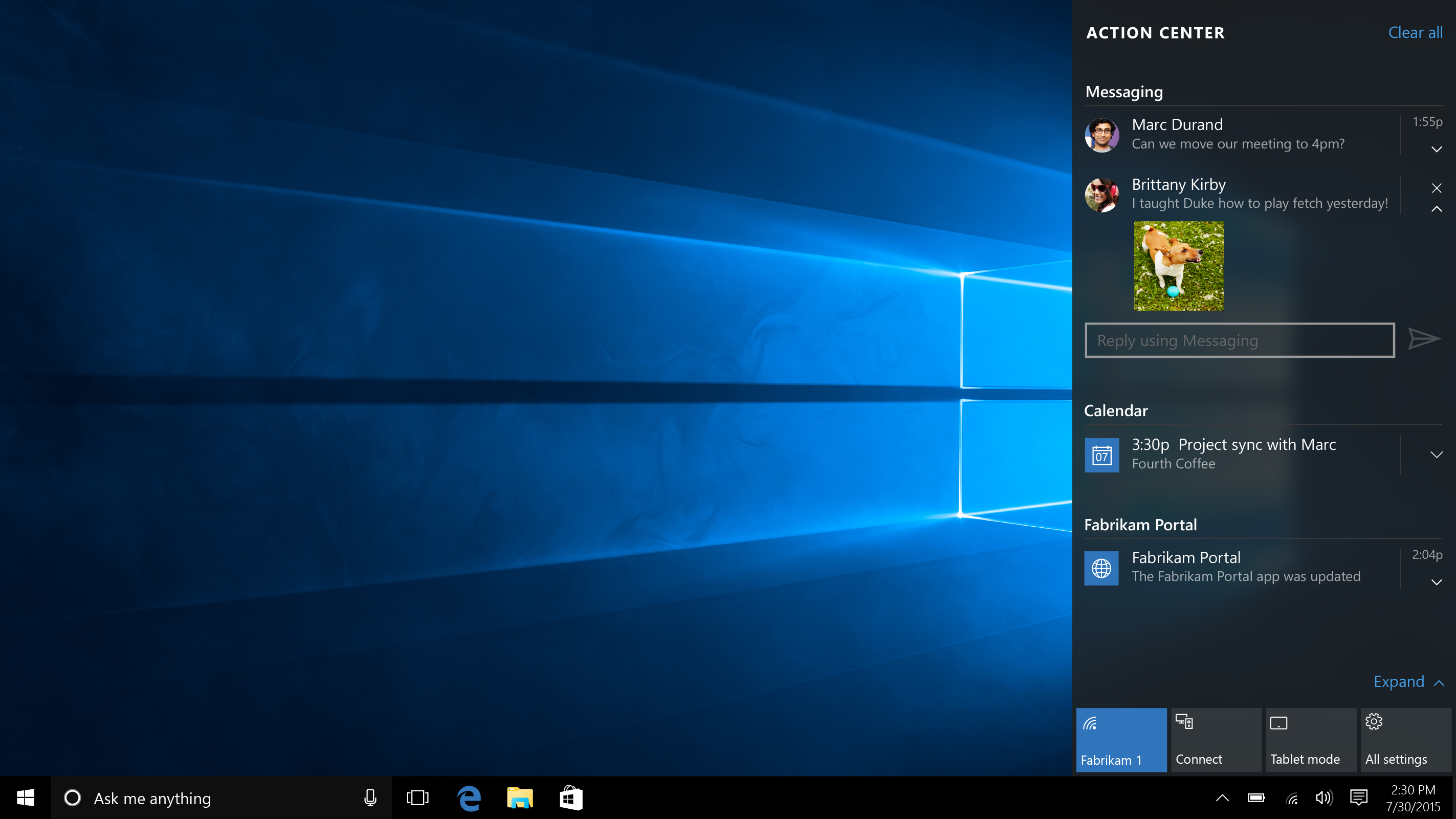 Systém Windows 10 má nové prvky, modernejší prehliadač Edge alebo digitálneho hlasového asistenta Cortana.