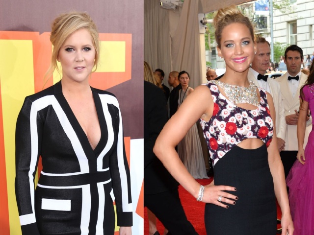 Herečky Amy Schumer (vľavo) a Jennifer Lawrence. 