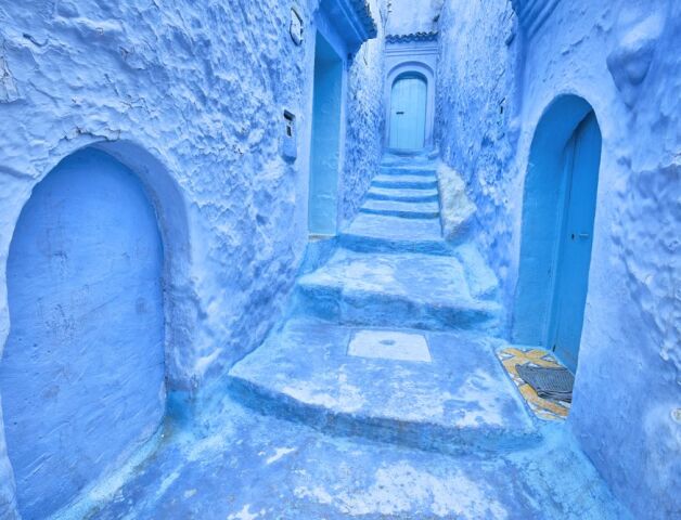 Chefchaouen, Maroko, modré mesto, modré steny
