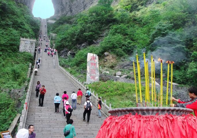 Tianmen, Zhangjiajie, schody, Čína, Nebeská brána, Brána do neba,