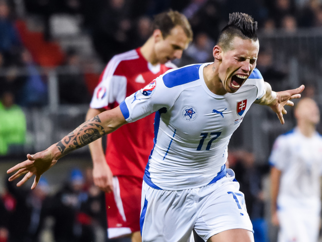 Luxemburg, Marek Hamšík, futbal, ihrisko, futbalisti