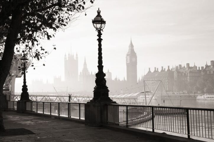 Londýn, hmla, tma, ráno, Británia, Big Ben, Westminister