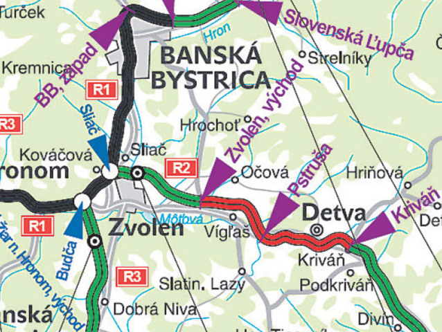 Zvolen, Banská Bystrica, mapa, graf, Detva
