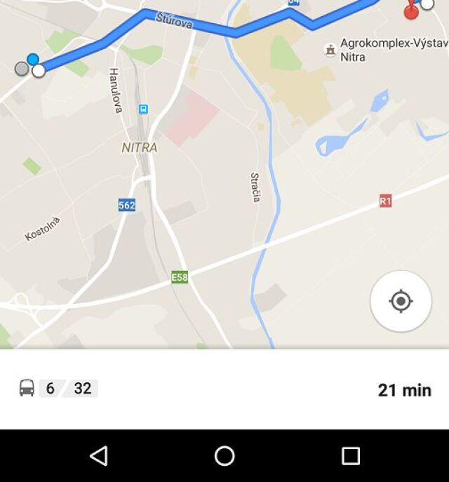 Android, Verejná doprava, Nitra, Mapy Google,