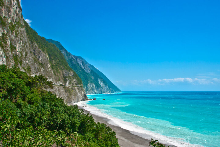 Taroko, Taiwan, more, hory, oceán,