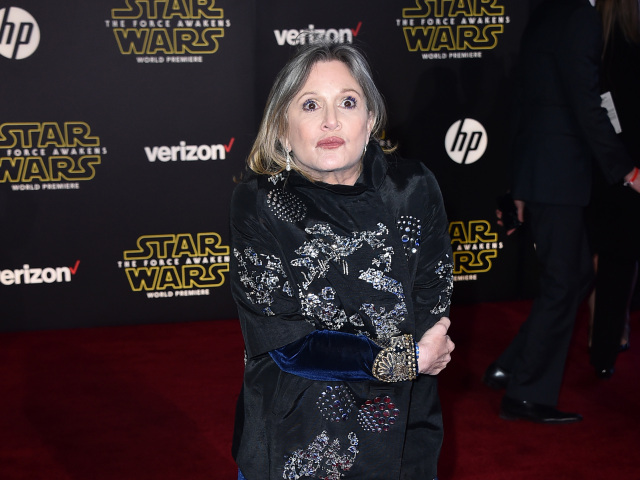 Herečka Carrie Fisher na premiére nechýbala. 