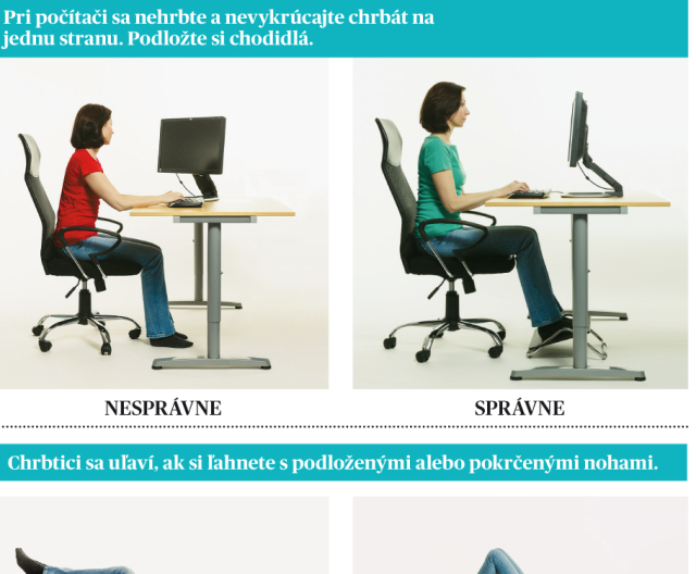 Bez bolesti chrbta, sedenie pri počítači