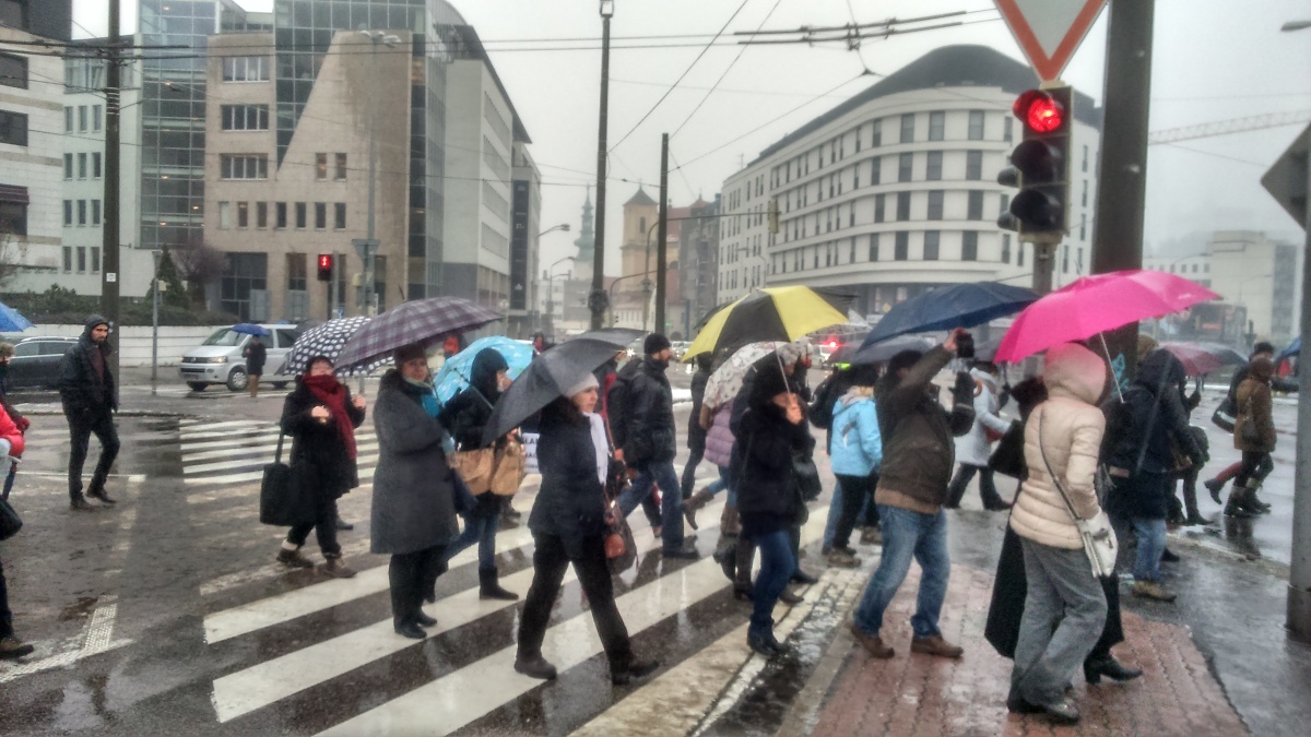 štrajk učiteľov, 25.1.2016, semafor
