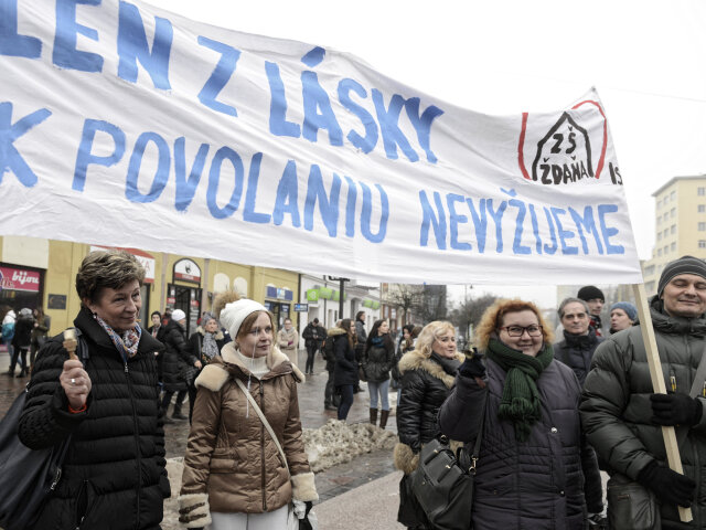 Košice, štrajk učiteľov