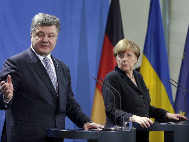 Porošenko, Merkelová, Ukrajina, Nemecko