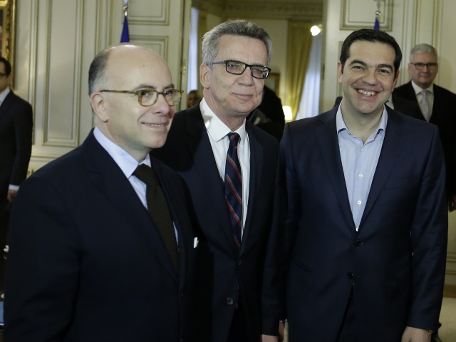 Alexis Tsipras, Bernard Cazeneuve, Thomas de Maizière
