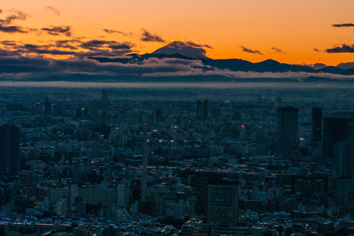 Tokio, Japonsko, mesto, hora Fuji, Fudži