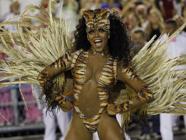 Rio de Janeiro, Brazília, karneval, tanec, samba, kostýmy