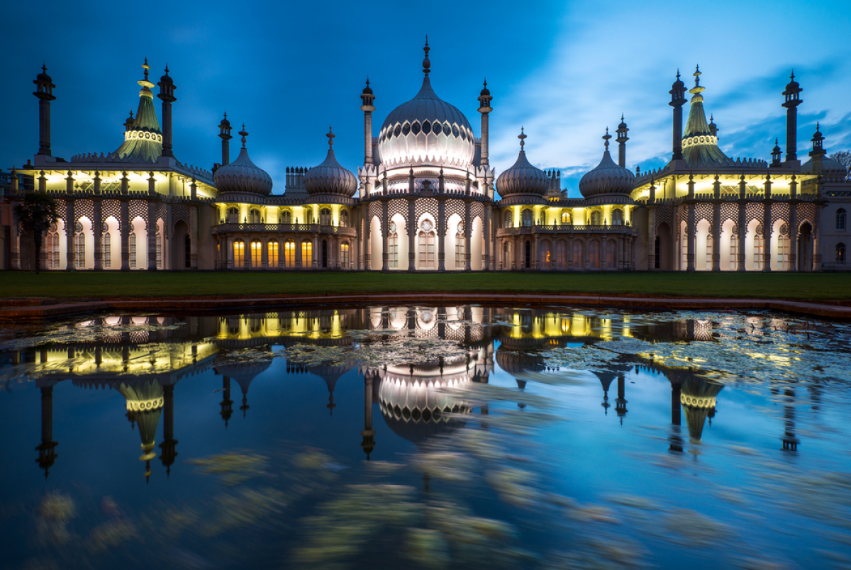 Brighton, Veľká Británia, palác, rybník, jazero,