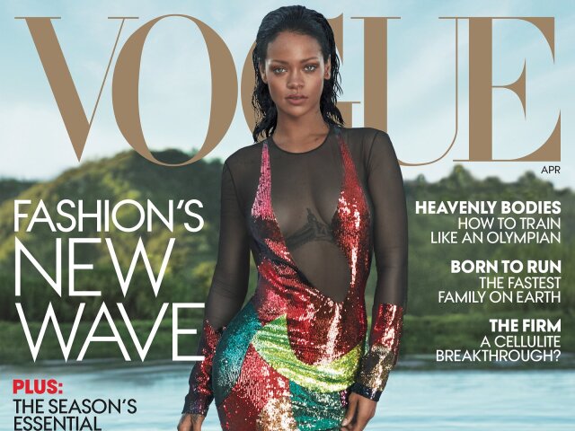 Speváčka Rihanna na titulnej strane magazínu Vogue. 