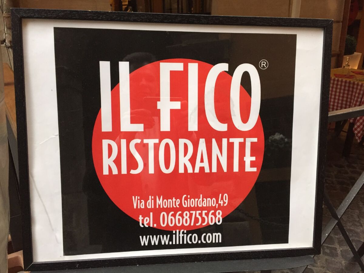 reštaurácia il fico, Rím, sklo, výklad