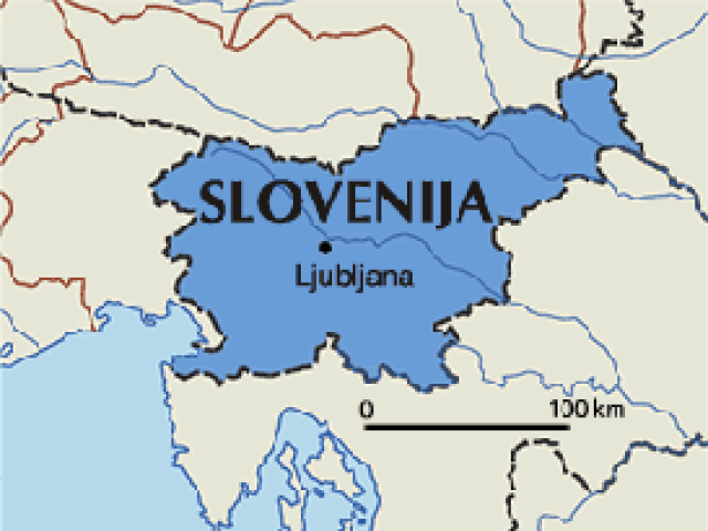 mapa Slovinsko, Európa