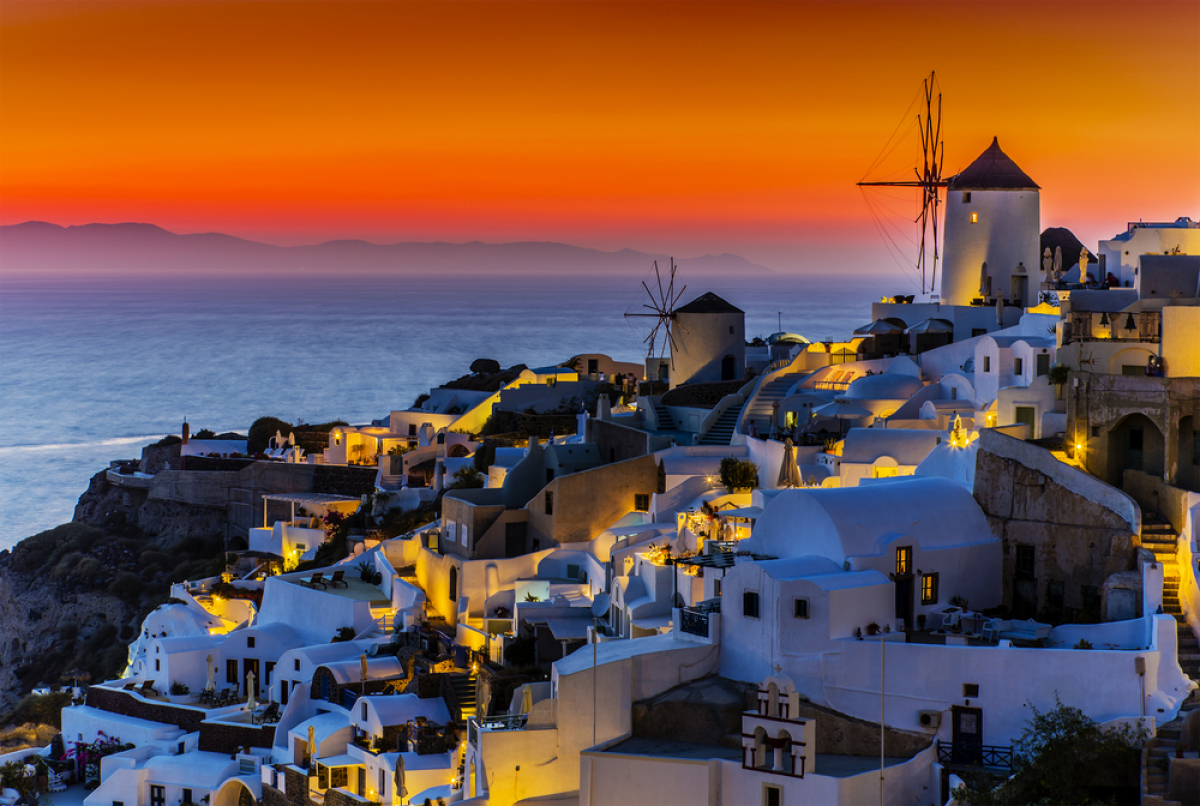 Grécko, Santoríni, Oia, more, dovolenka, mlyn, NEST1 NEPOUZ