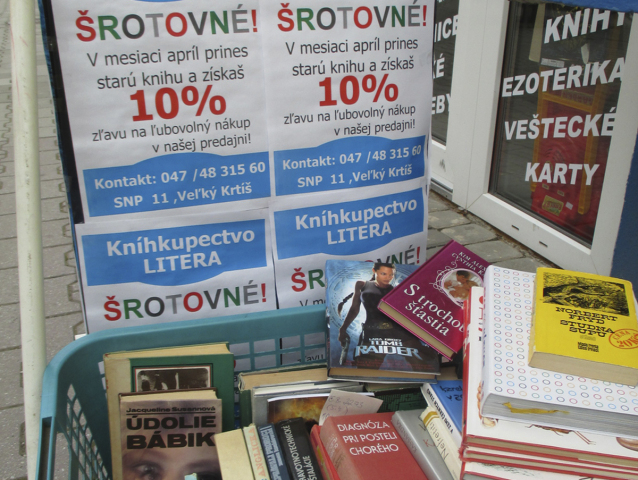 knihy, kníhkupectvo, veľký krtíš, reklama