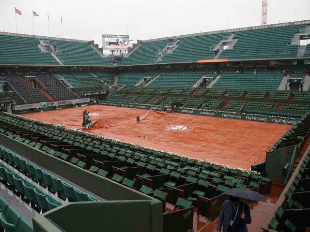 centrálny kurt, Roland Garros, dážď