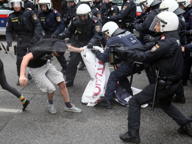 viedeň, protest