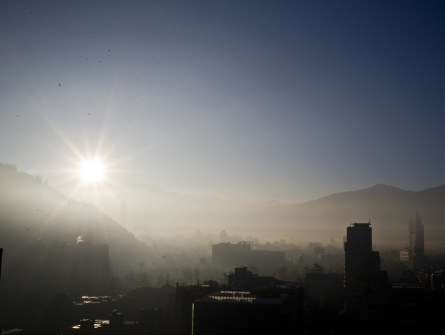 Čile, smog, znečistenie, hmla, opar, mesto, Santiago de Chile,