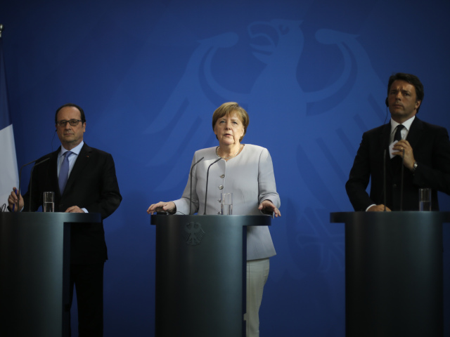 Hollande, Merkelová, Renzi