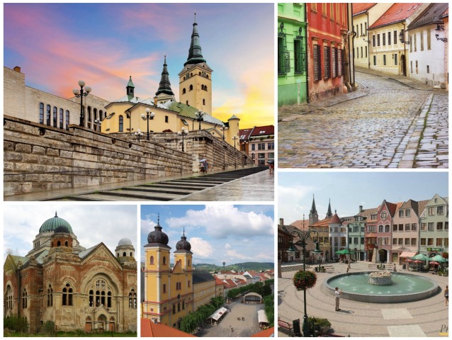 koláž, slovenské mestá,