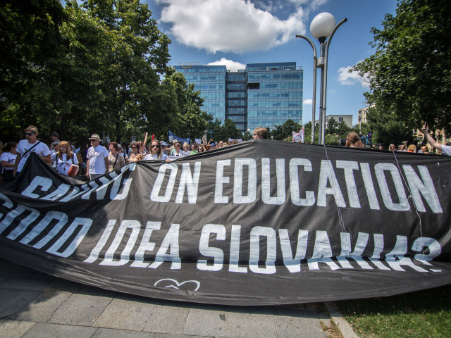 učitelia, protest