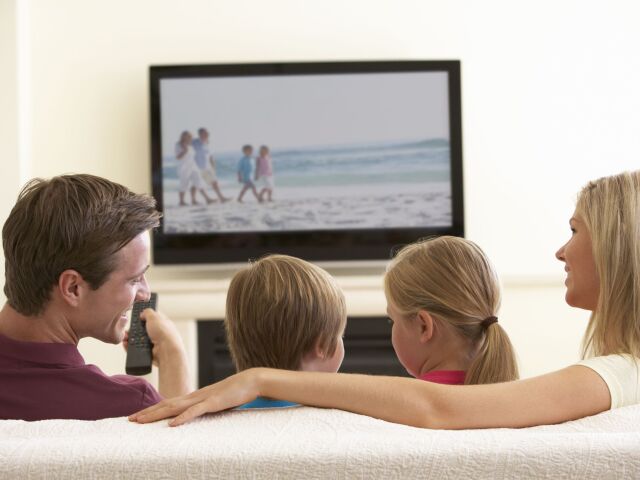 televízia, telka, rodina