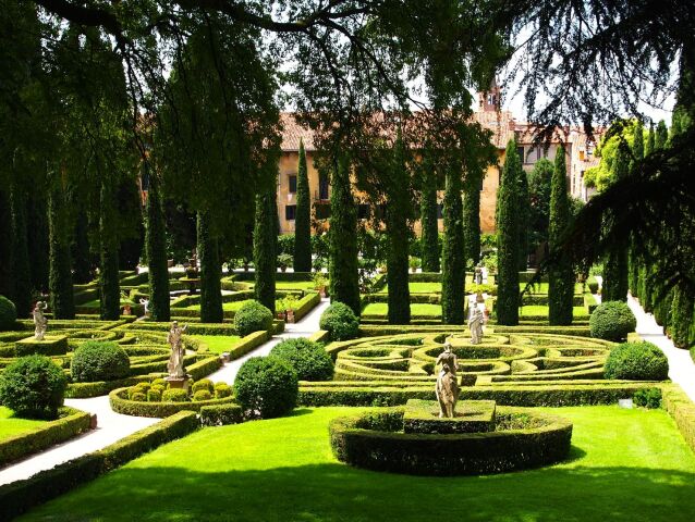 Giardino Giusti, Verona, Taliansko, záhrada, zeleň