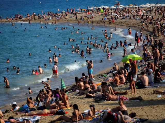 pláž, Barcelona, more, piesok, oceán, voda, leto, kúpanie