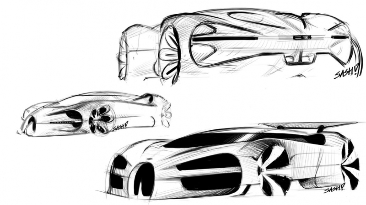 Bugatti Chiron - pôvodný návrh
