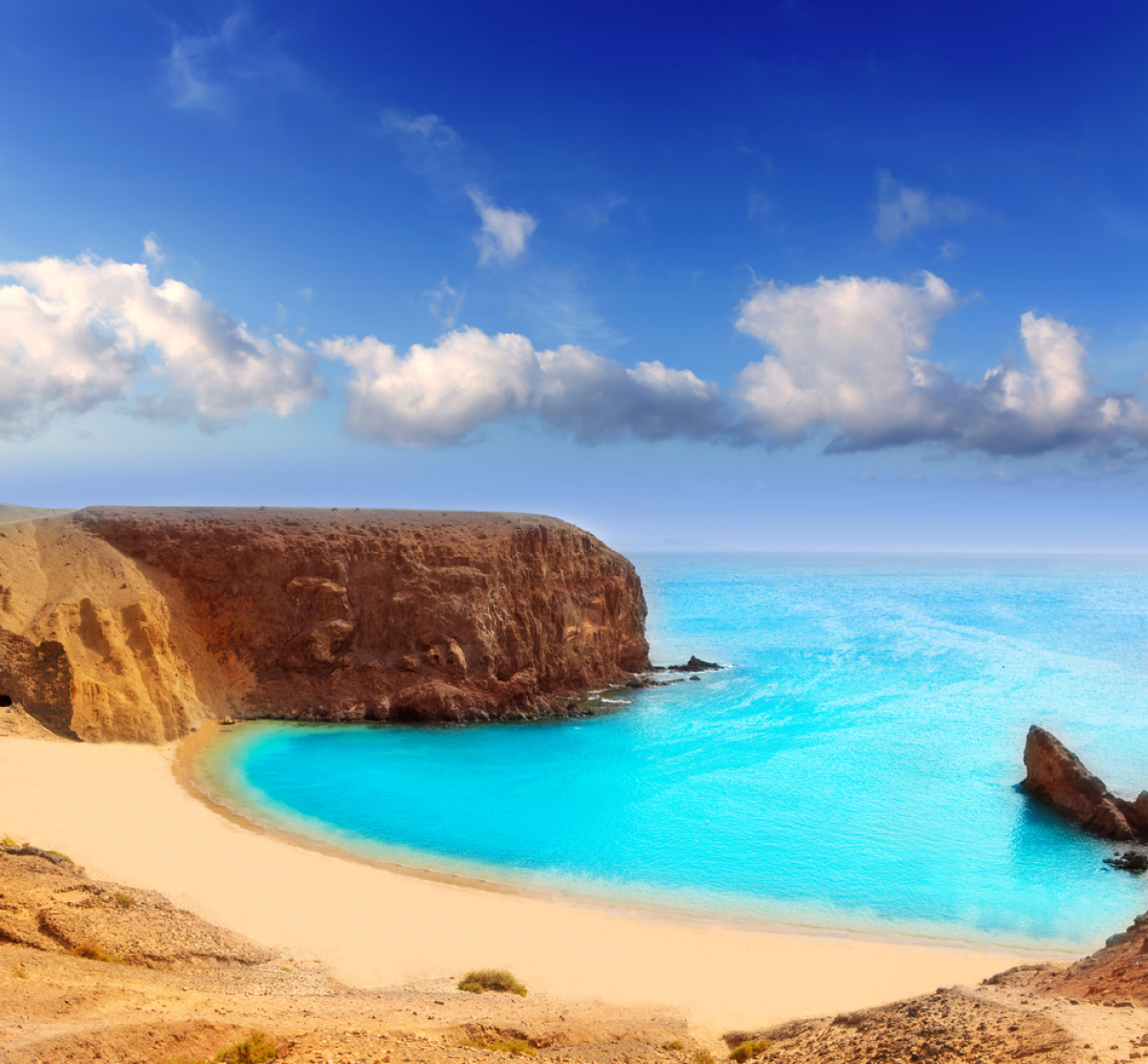 Lanzarote, pláž, more, leto, dovolenka, cestovanie, tyrkysové, kúpanie,  El Papagayo Playa, Kanárske ostrovy