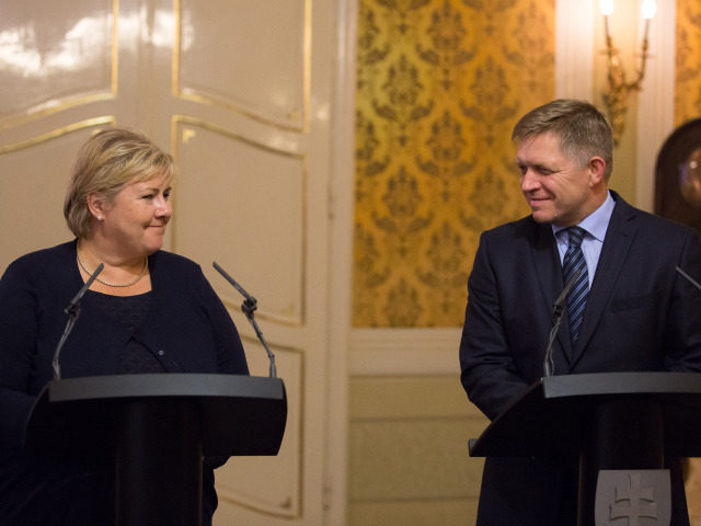 Erna Solbergová, Robert Fico,