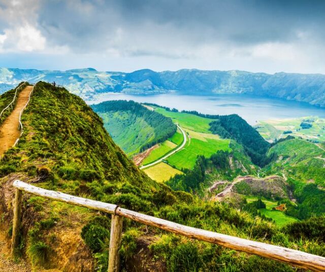 Azory, chodník, cestička, Sete Cidades, jazerá