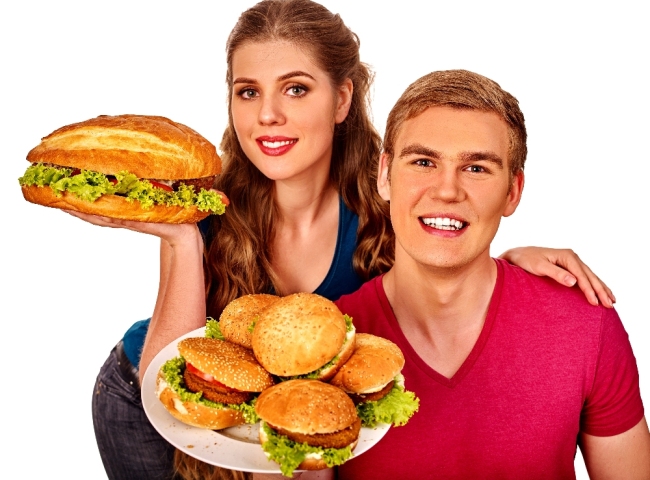 ludia, strava, hamburger, fast food