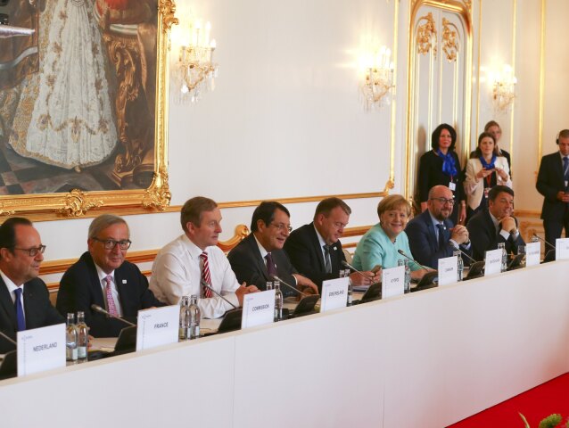 summit EÚ Bratislava, Juncker, Merkelová, Hollande