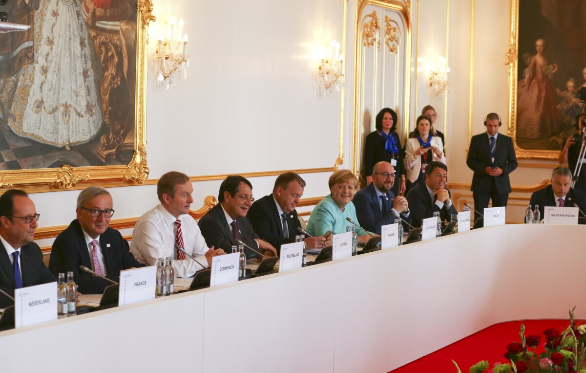 summit EÚ Bratislava, Juncker, Merkelová, Hollande