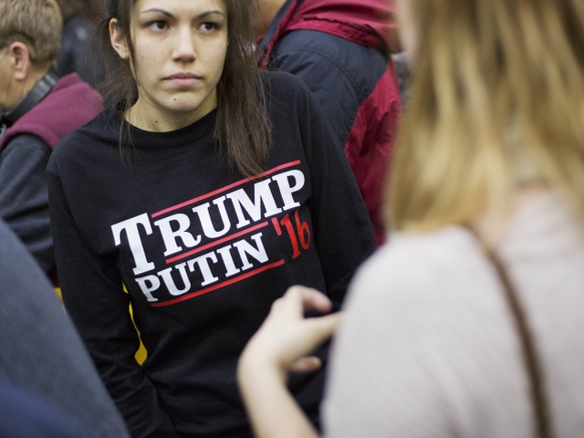 Dievča, žena, Trump, Putin