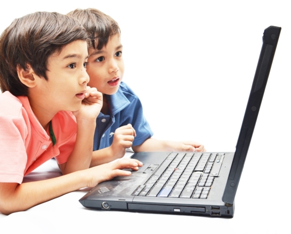 deti, počítač, notebook, laptop