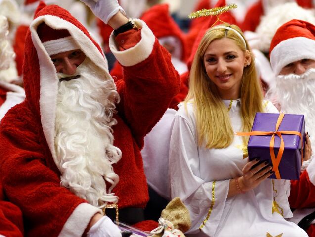 Santa Claus, Vianoce, anjel, darček