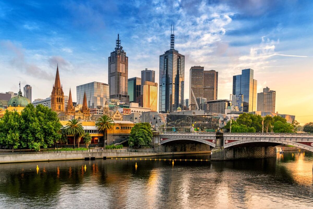 Melbourne, Austrália, mesto, mrakodrapy, rieka, most