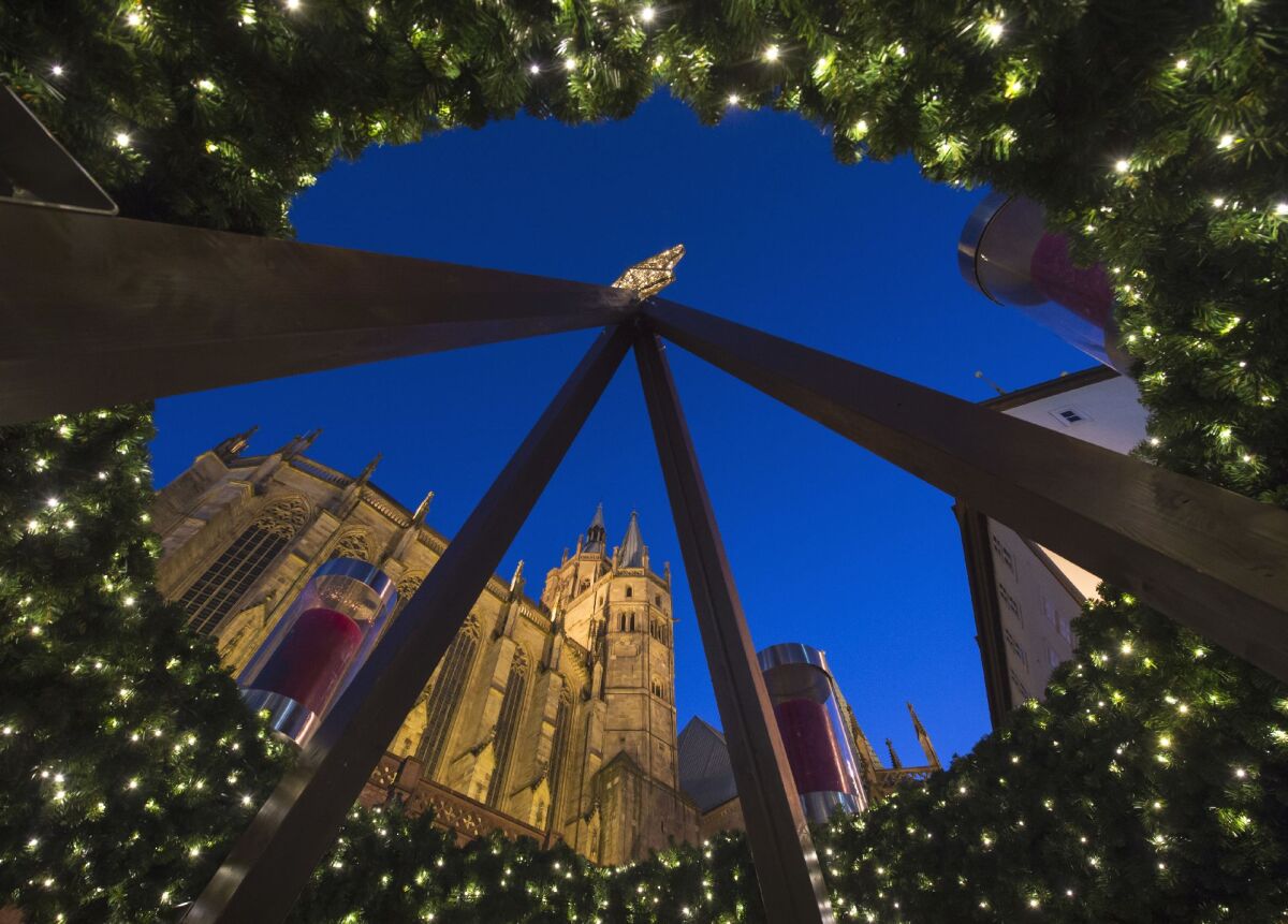 advent, Vianoce, Erfurt, Nemecko