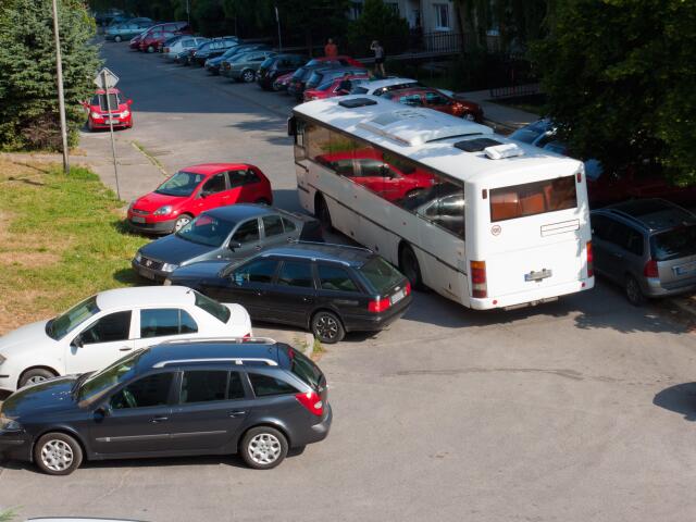 doprava, autobus, autá, parkovanie