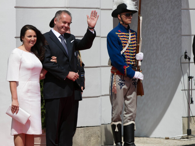 Prezident Andrej Kiska s manželkou Martinou počas inaugurácie v júni 2014.
