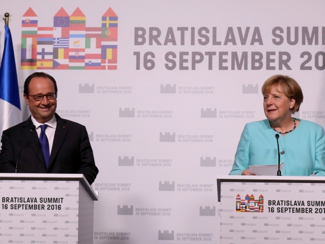 Merkelová, Hollande, Summit 2016