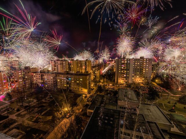 ohňostroj, Silvester,