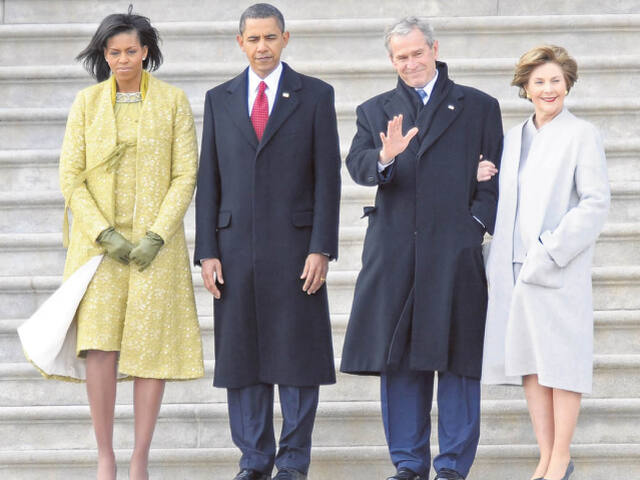 Barack Obama, Michelle Obama, George Bush jr., Laura Bush