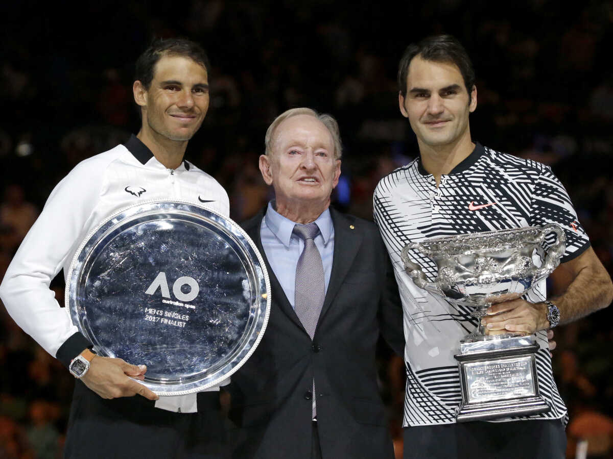 Rafael Nadal, Rod Laver, Roger Federer.